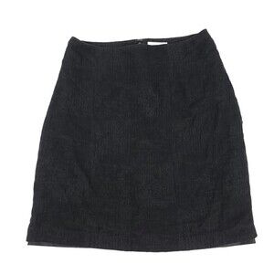 HELMUT LANG Jacquard High Rise Micro Mini Skirt in Black Textured Wool Small